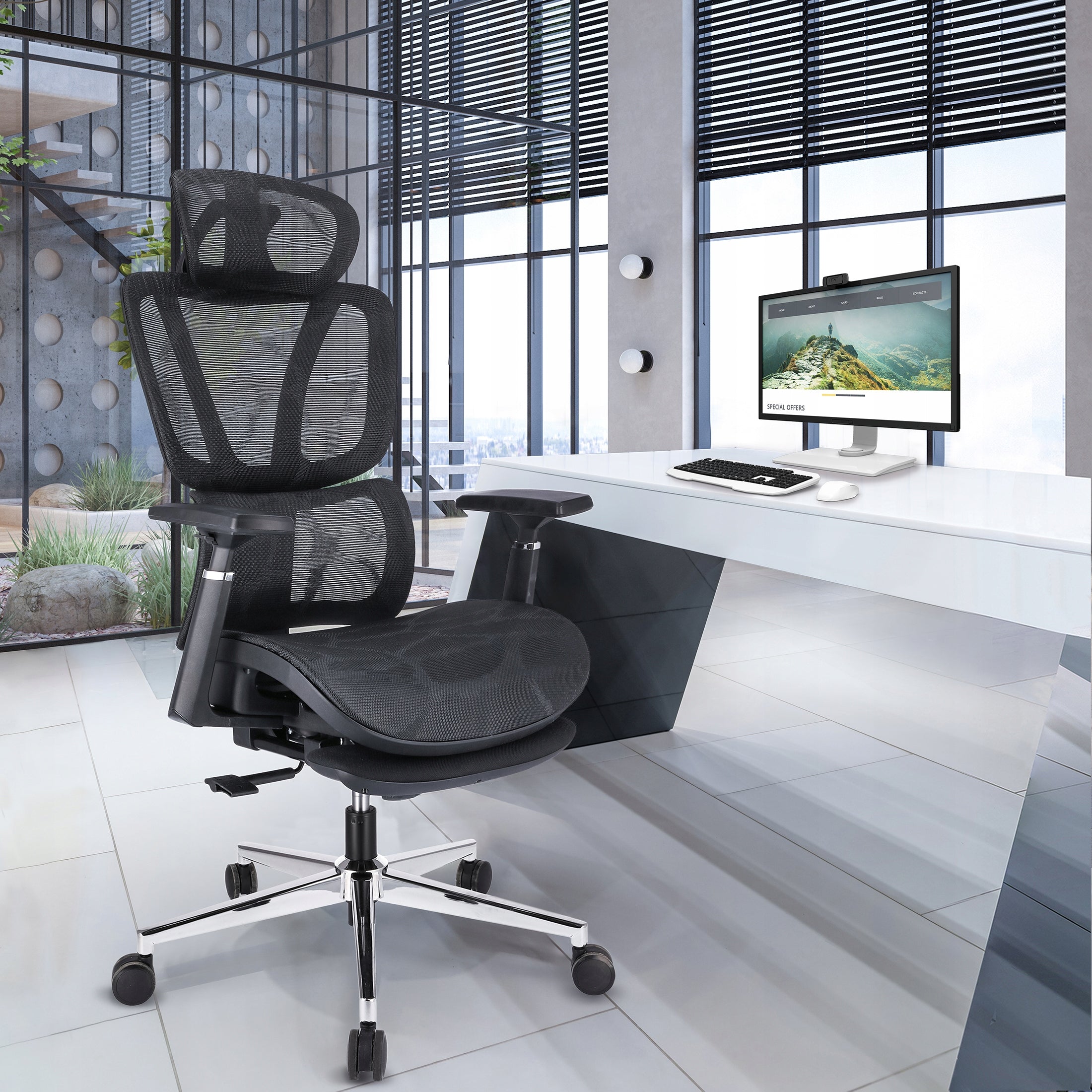 ERGONOMIC swivel office chair WITH FOOTREST NEOVA adjustable JUMIhome Manufacturer code CM-270664