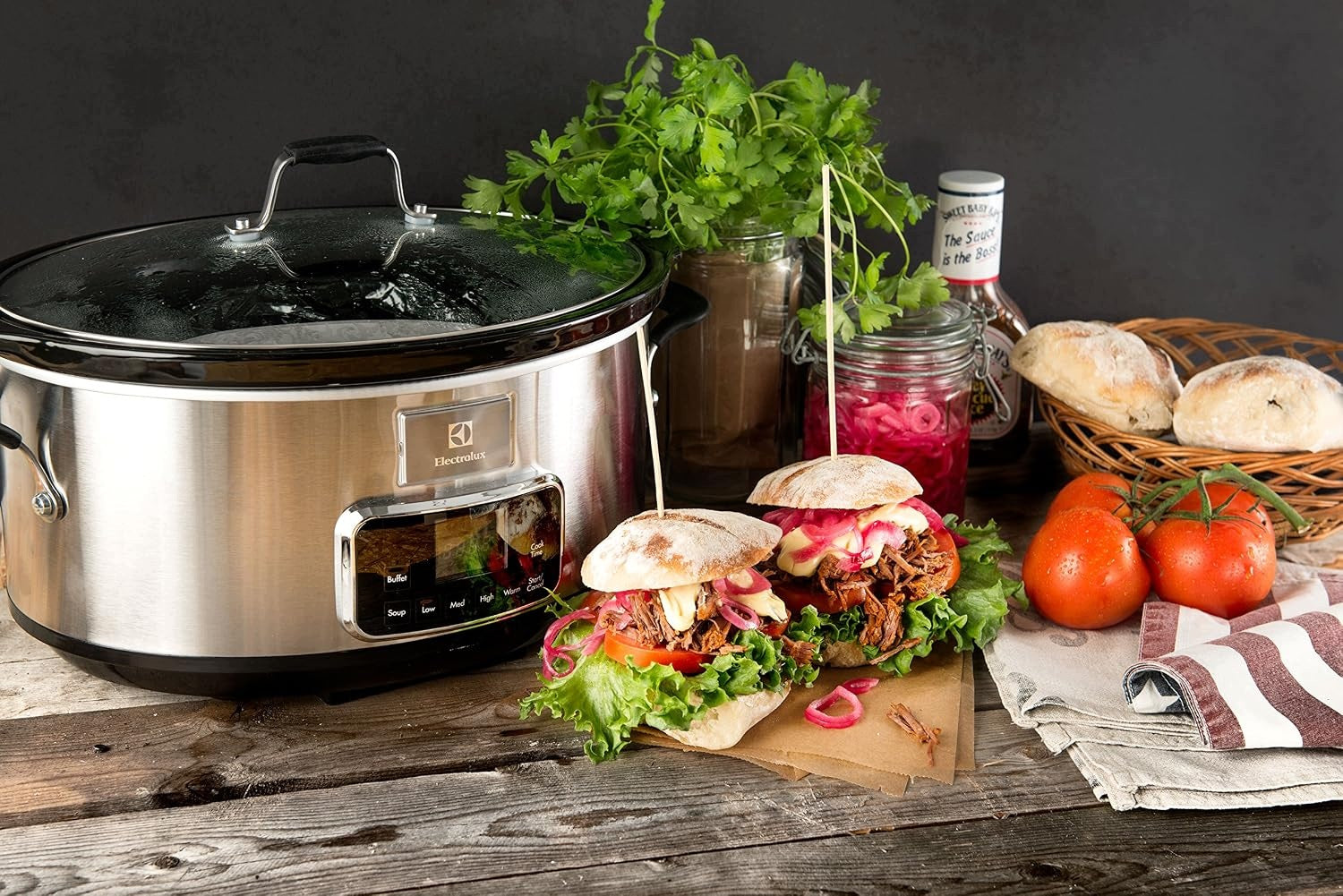 ESC7400 SLOW COOKER STAINLESS STEEL 6,6L 6 PROGRAMS Packaging status original