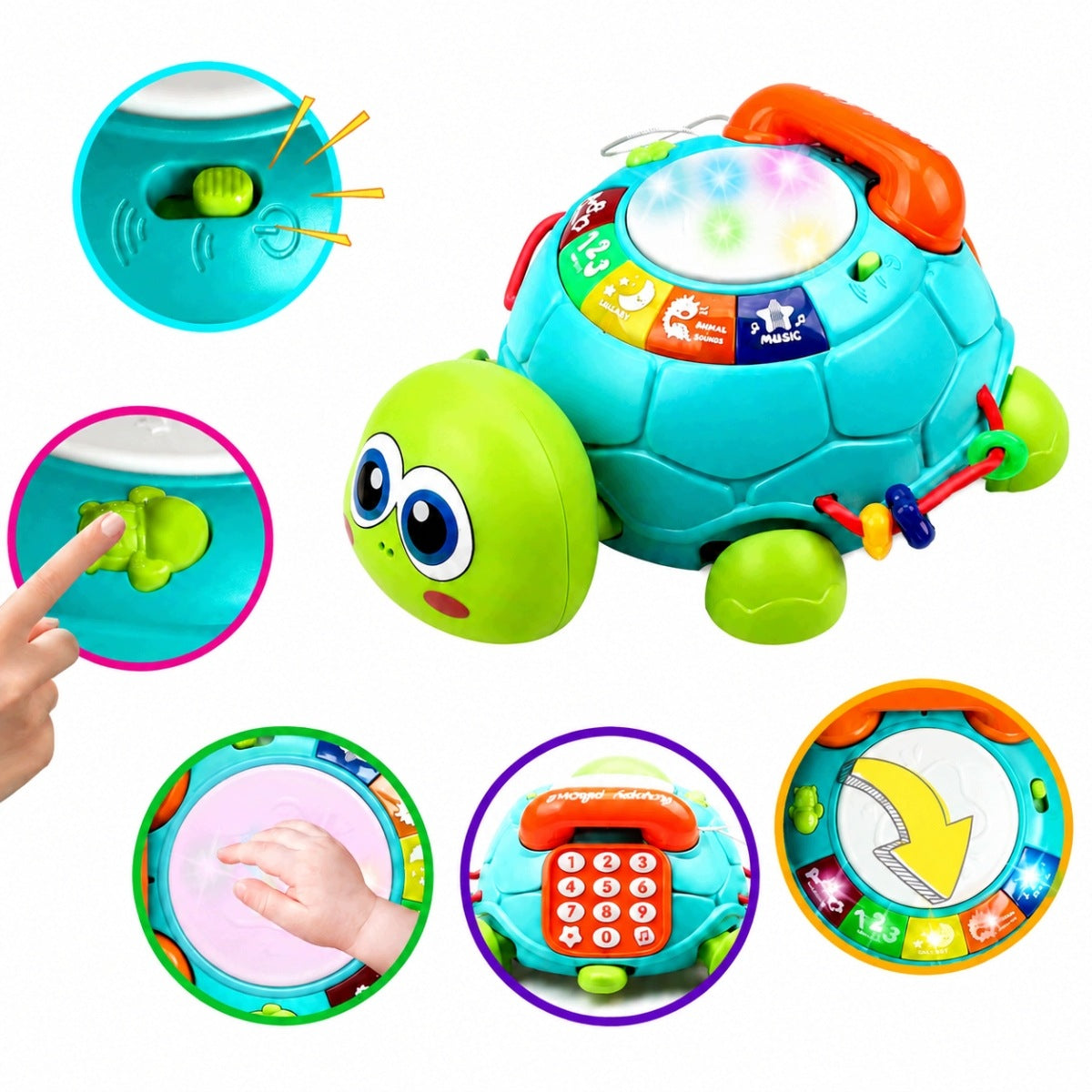 ESCAPING CRAWLING INTERACTIVE TURTLE TOY SOUNDS PLAY MUSIC LIGHT Brand no brand