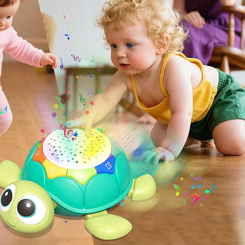ESCAPING CRAWLING TURTLE 3 TIME MODES 5 SOUNDS 4 COLORS PROJECTION Brand Bedee