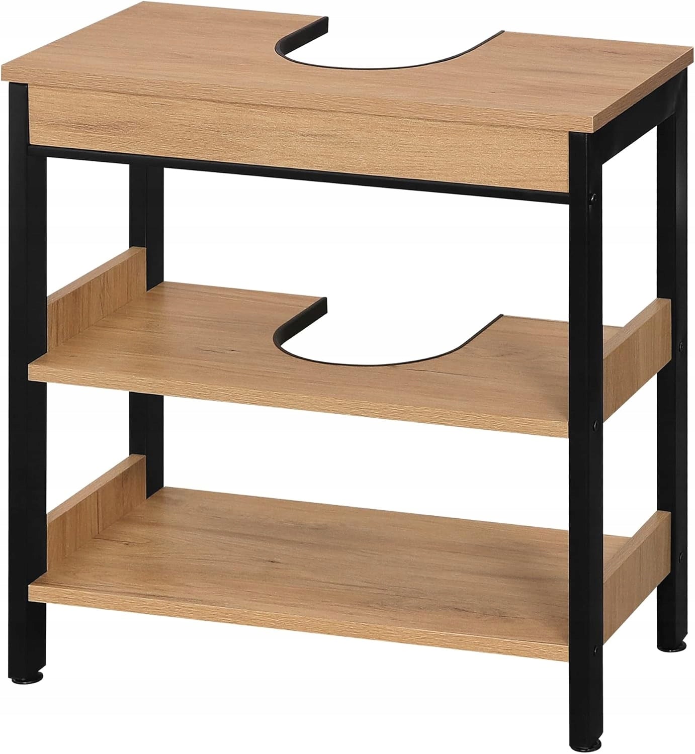ESITURO BATHROOM CABINET FOR SINK 3 SHELVES BOOKCASE 60 X 60 X 30 CM