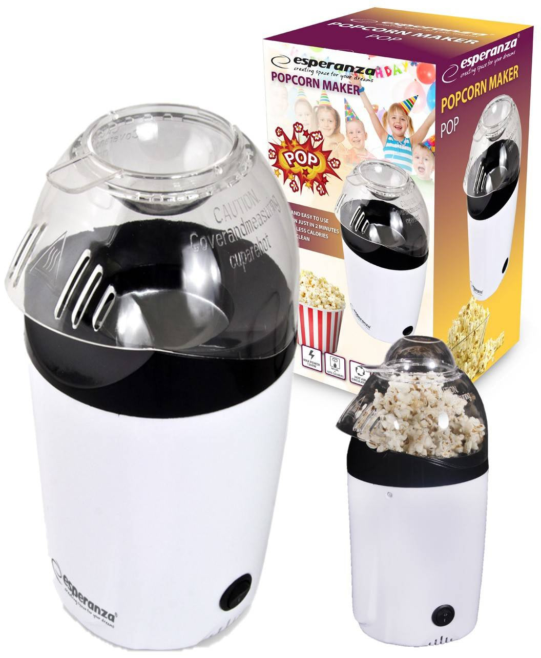 ESPERANZA POP 1200W NON-FAT POPCORN MACHINE Packaging status original