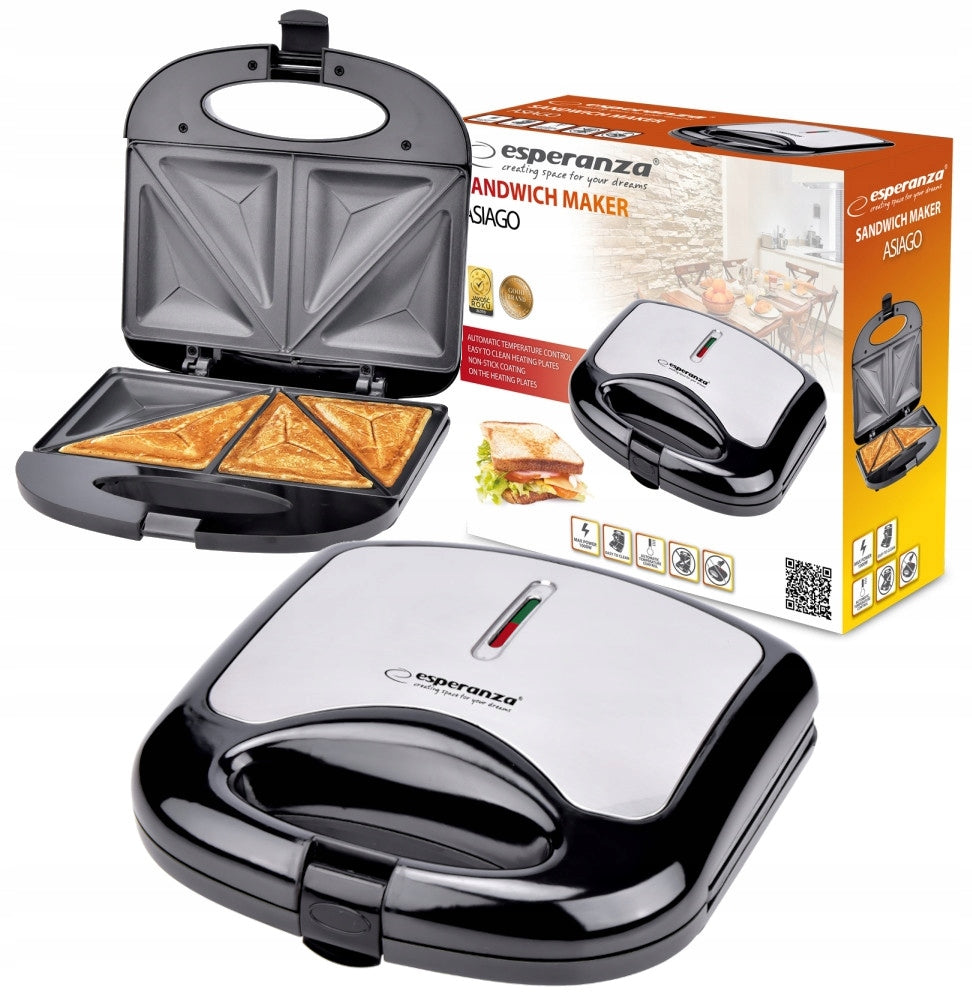 ESPERANZA XL TOASTER OVEN FOR TOAST SANDWICHES NON-STICK COATING 1000W