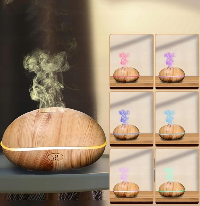 ESSENTIAL OIL DIFFUSER, AROMATHERAPY DIFFUSER, HUMIDIFIER Dominant color brown