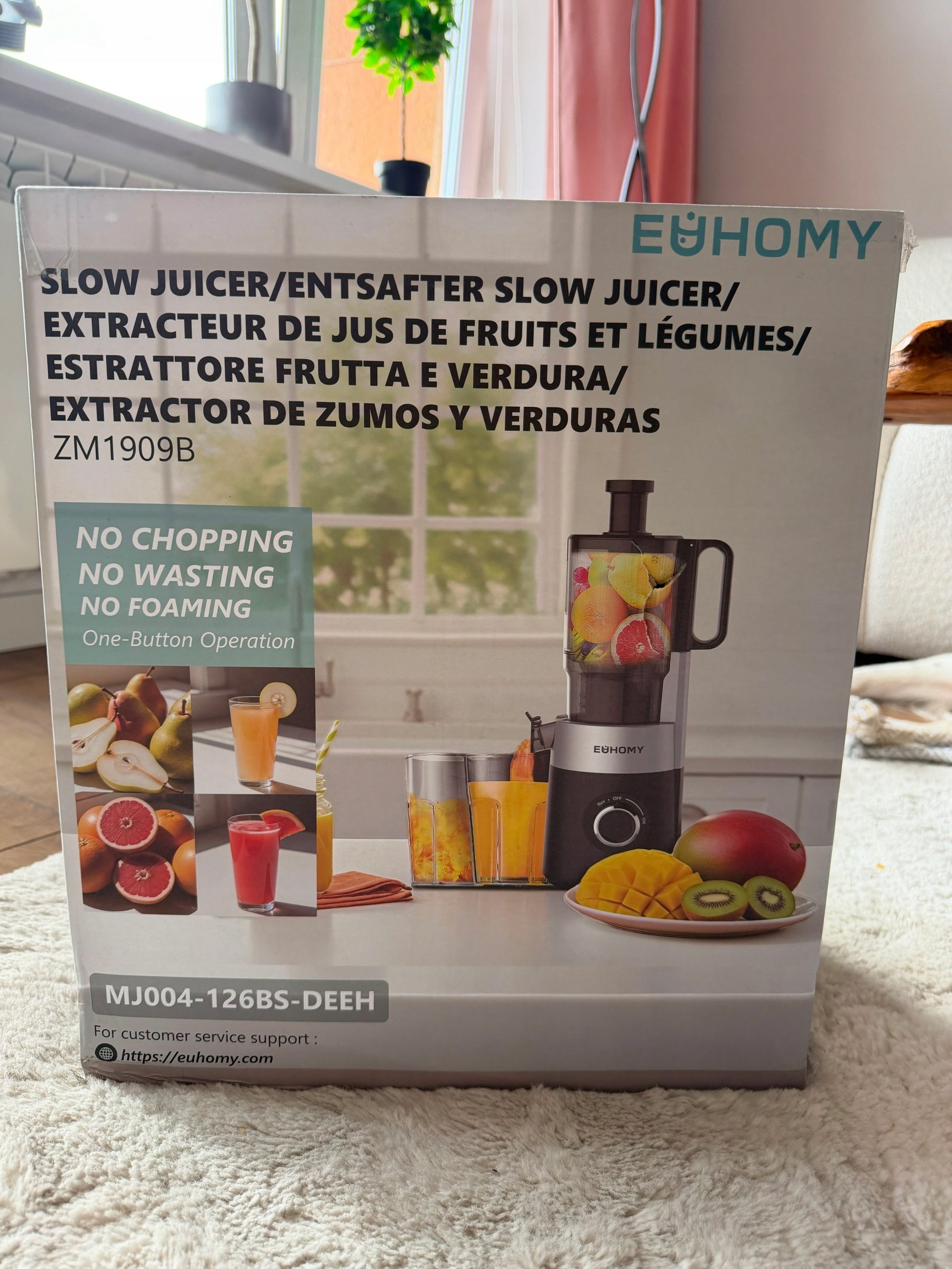 EUHOMY Slow Juicer juicer hole 135mm stainless steel 1,8l Manufacturer code ZM1909