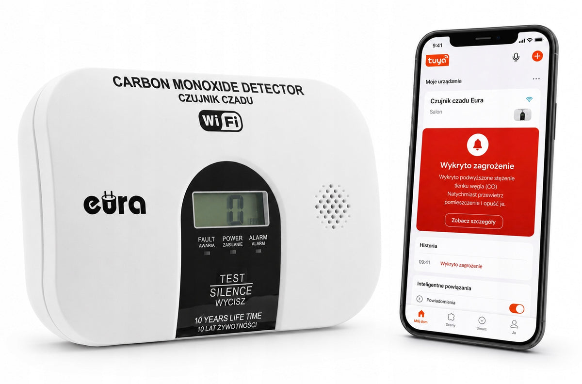 EURA CARBON MONOXIDE DETECTOR WIFI CARBON MONOXIDE DETECTOR WITH NOTIFICATION ON PHONE