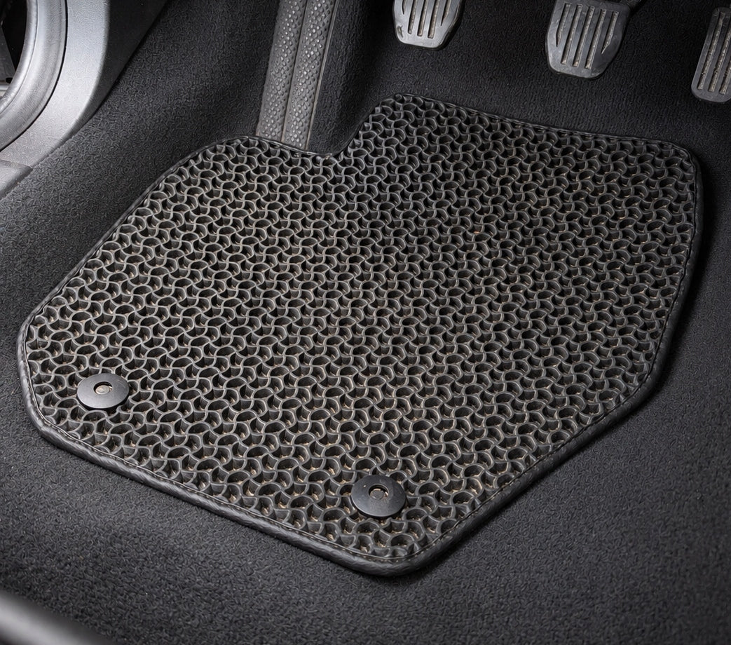 EVA Car Rugs – Thick, Black, Customized, Waves, Black Leather Manufacturer's catalog number motoEVA UNI SKÓRA