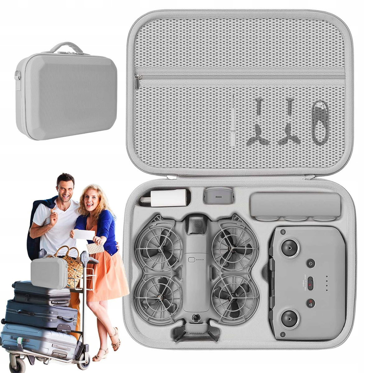 EVA PORTABLE COVER FOR DJI NEO2 GREY BAG WITH ZIPPER