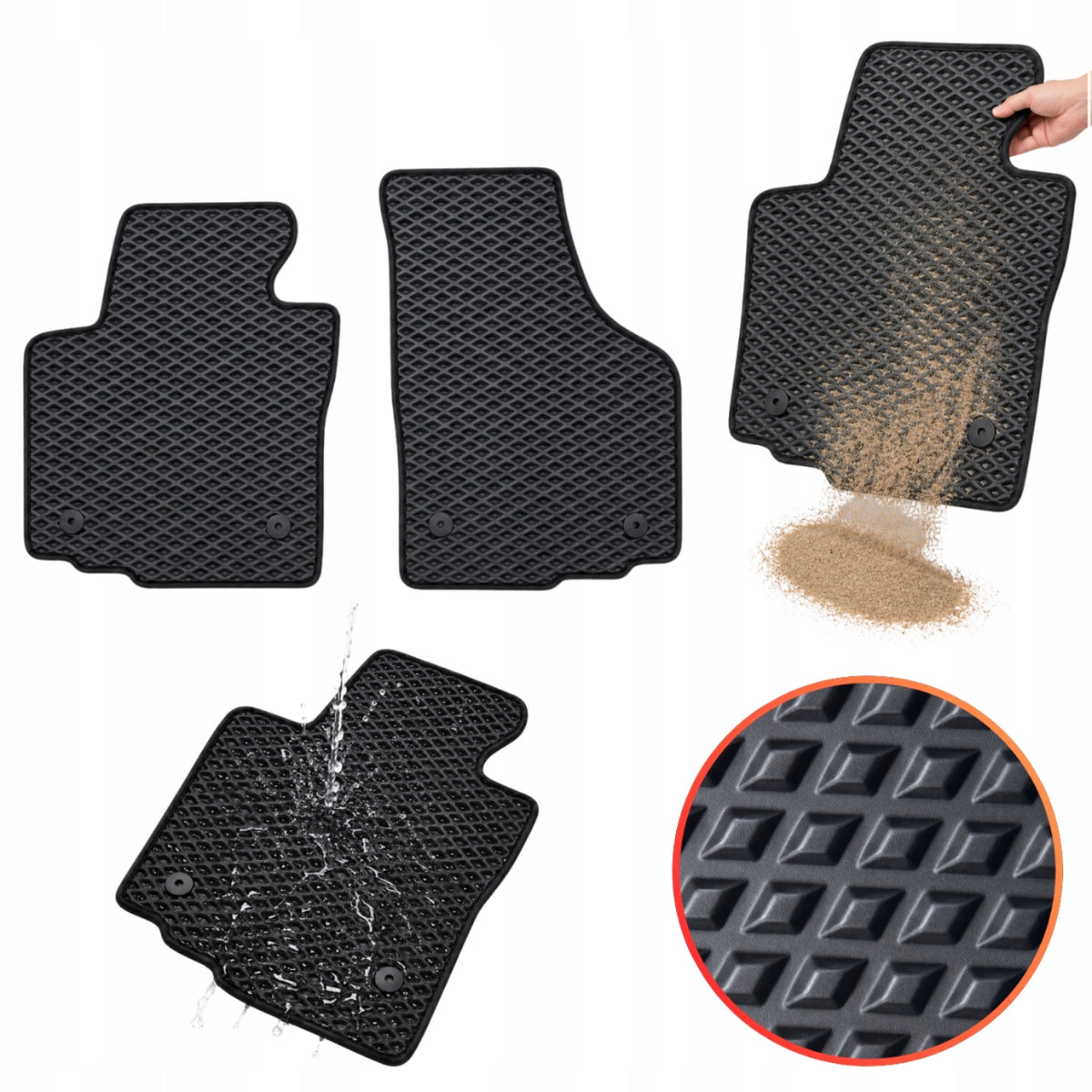 EVA Rugs for Car Waterproof Each Model FRONT 2pcs B
