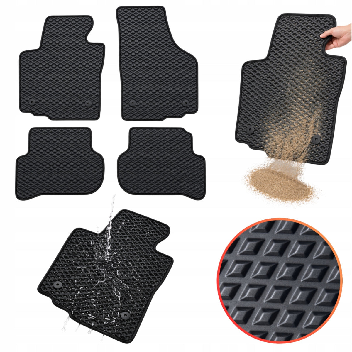 EVA Rugs for Car Waterproof Each Model Set of 4pcs B