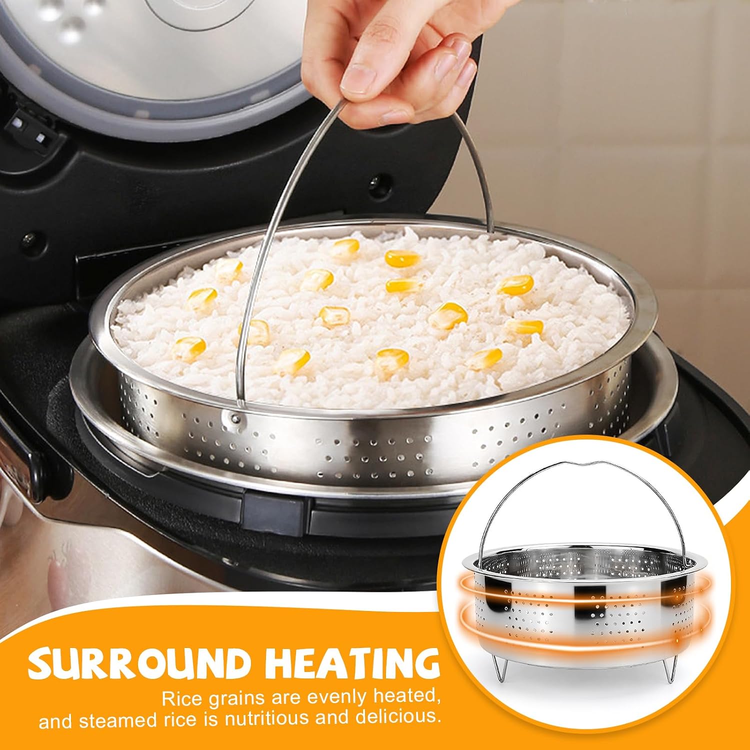 EVAPORATION CARTRIDGE 20 CM STEEL SIEVE FOR COOKING EQUAL HEATING Capacity 1 l