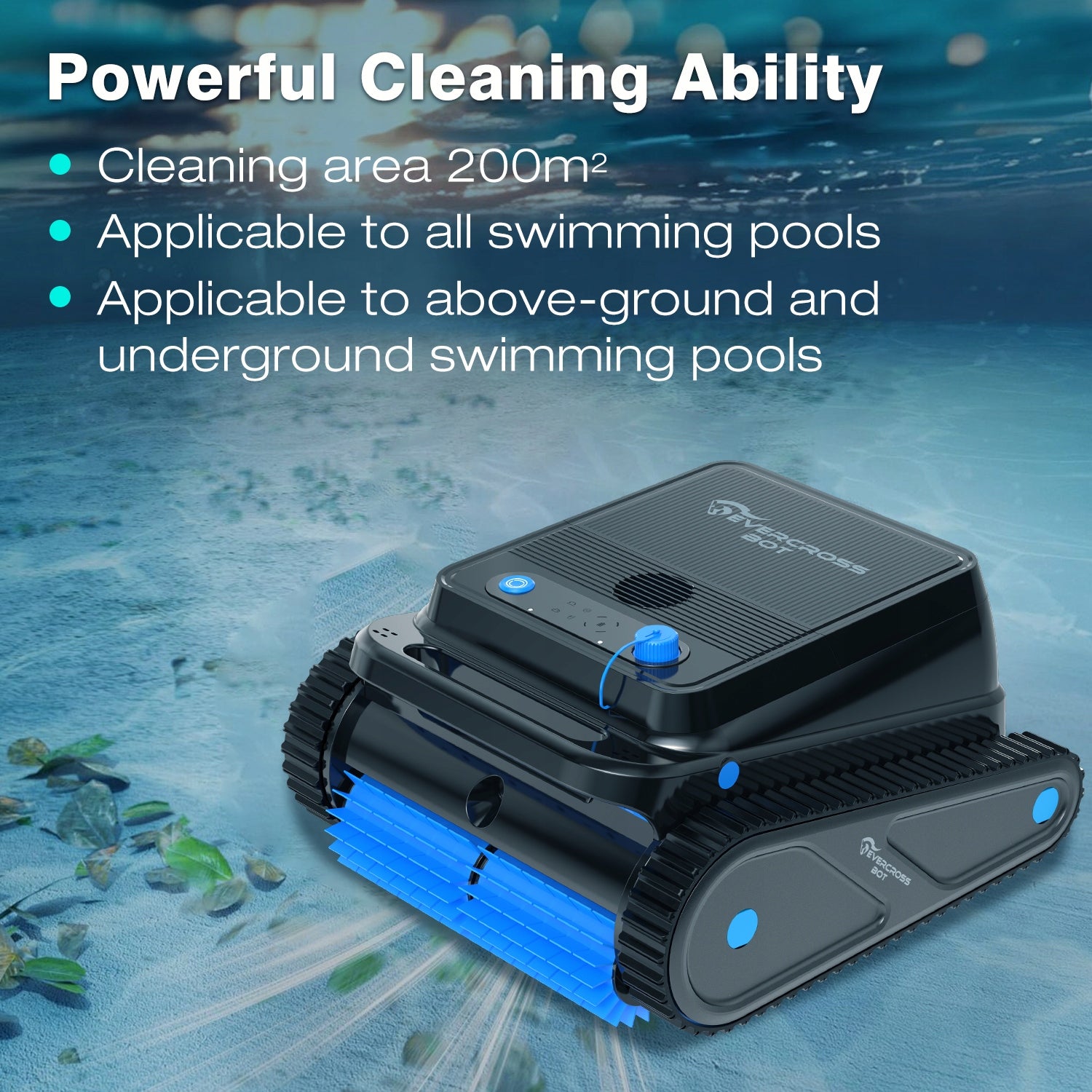 EVERCROSS BOT U8 - Robot Do Czyszczenia Basenu - 120Min & 200m² - APP Manufacturer code U8APP