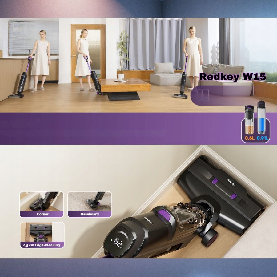 EW1 BAGLESS VERTICAL VACUUM CLEANER MOPPING Redkey W15 COMBO Manufacturer code Odkurzacz bioniczny mop 3w1 Redkey W15 COMBO
