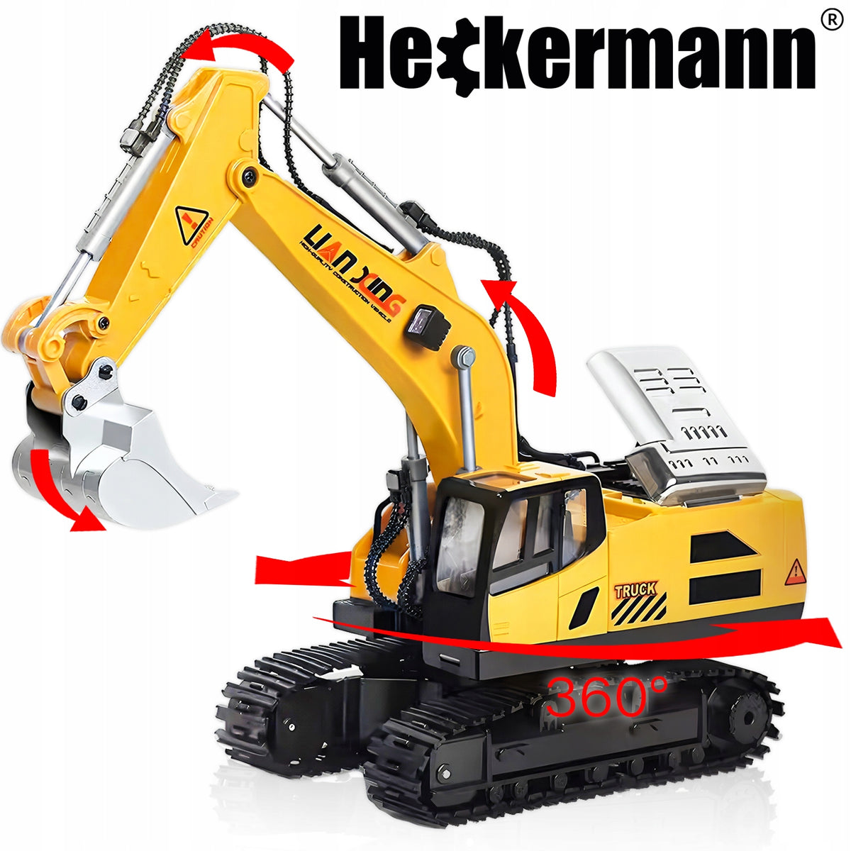 EXCAVATOR REMOTE CONTROLLED GIFT TOY FOR CHILDREN LARGE BULLDOZER PILOT RC Packaging status original