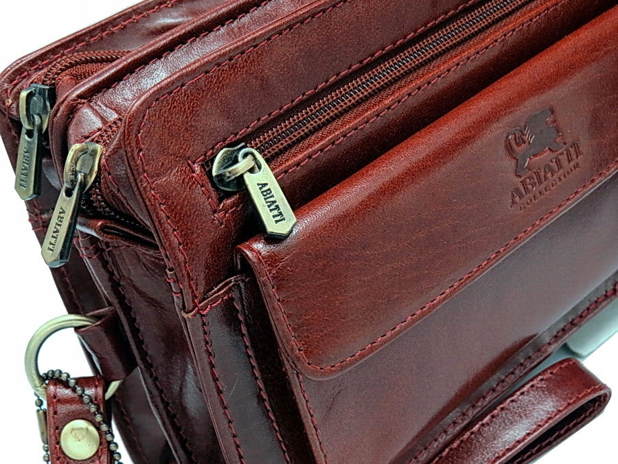 EXCLUSIVE MEN'S LEATHER HAND SACHET THICK GENUINE LEATHER ZIP-UP Manufacturer code A4-C