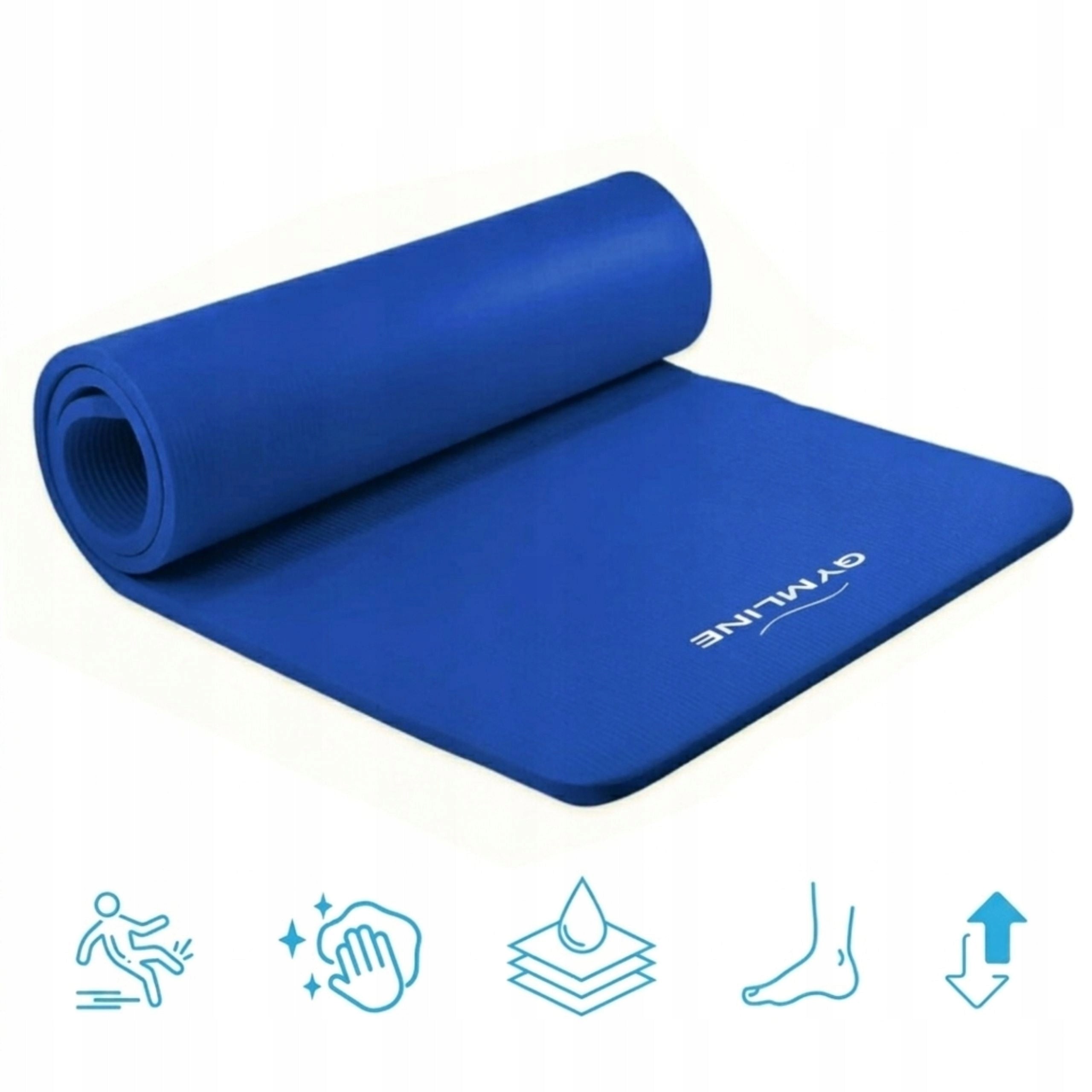EXERCISE MAT BLUE 180x60 cm NBR 1,5 cm FOR YOGA FITNESS GYMNASTIC Manufacturer code 9849