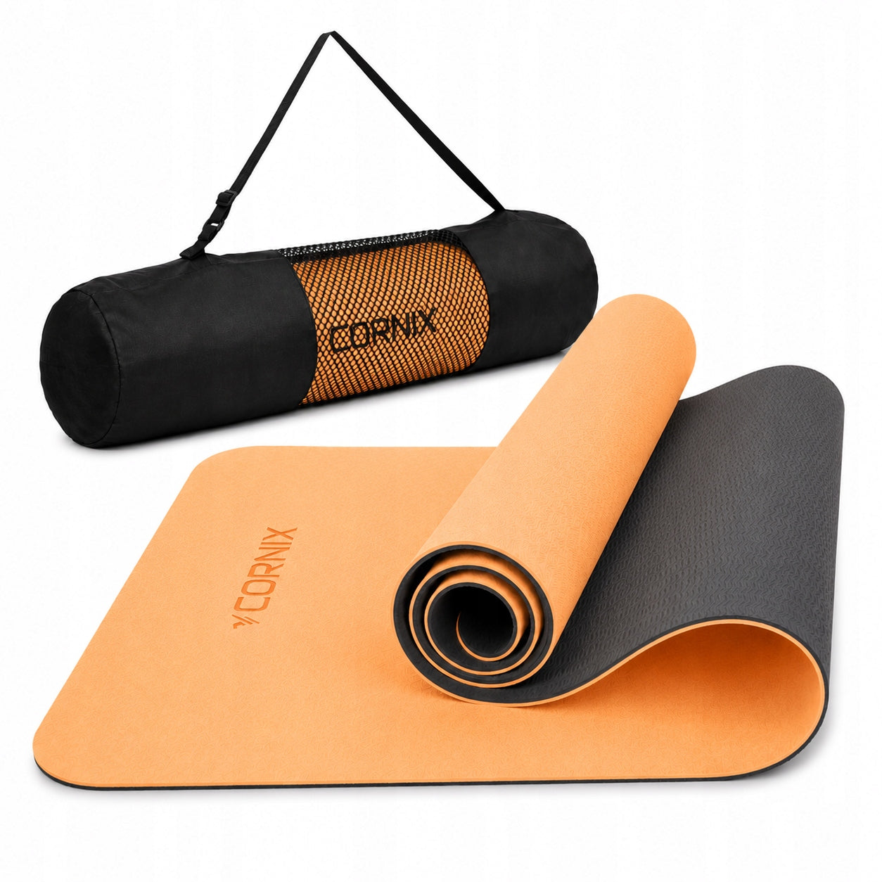 EXERCISE MAT CORNIX TPE 6mm NON-SLIP + FITNESS PILATES COVER