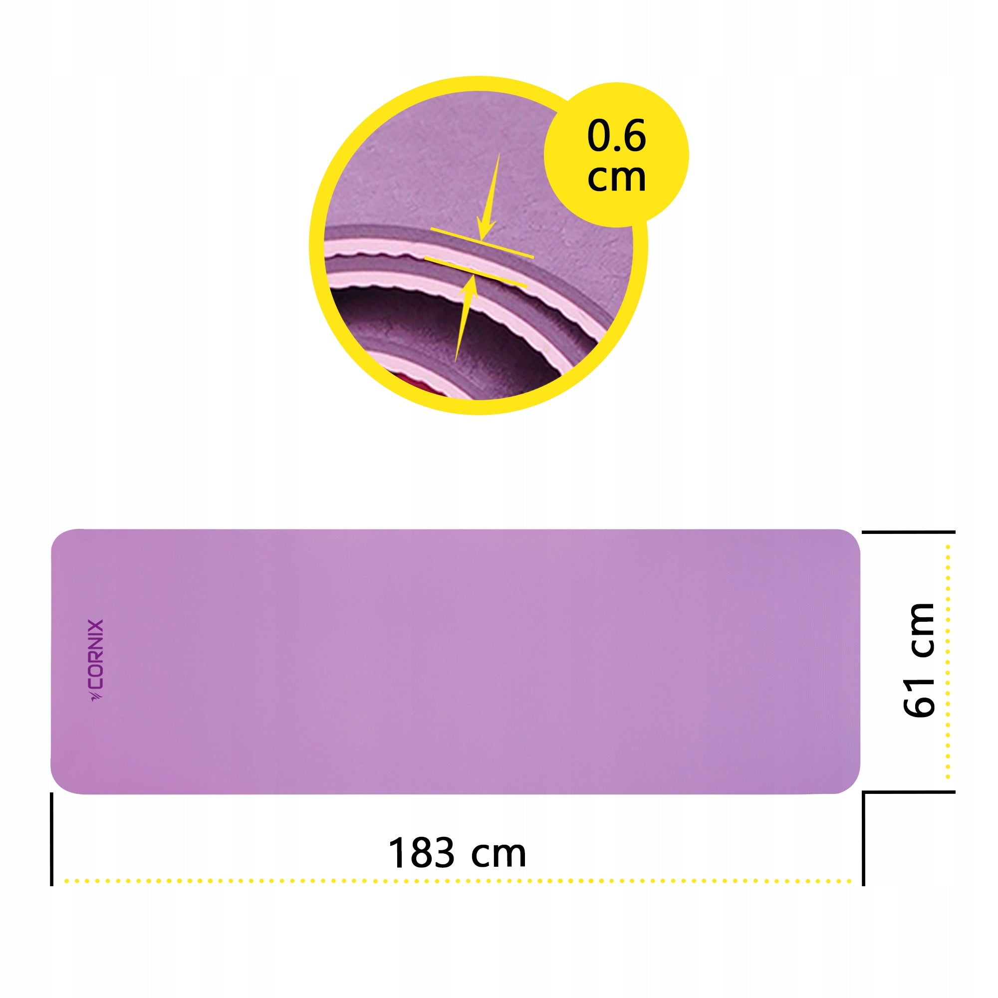 EXERCISE MAT CORNIX TPE 6mm NON-SLIP + FITNESS YOGA COVER Manufacturer code XR-0007