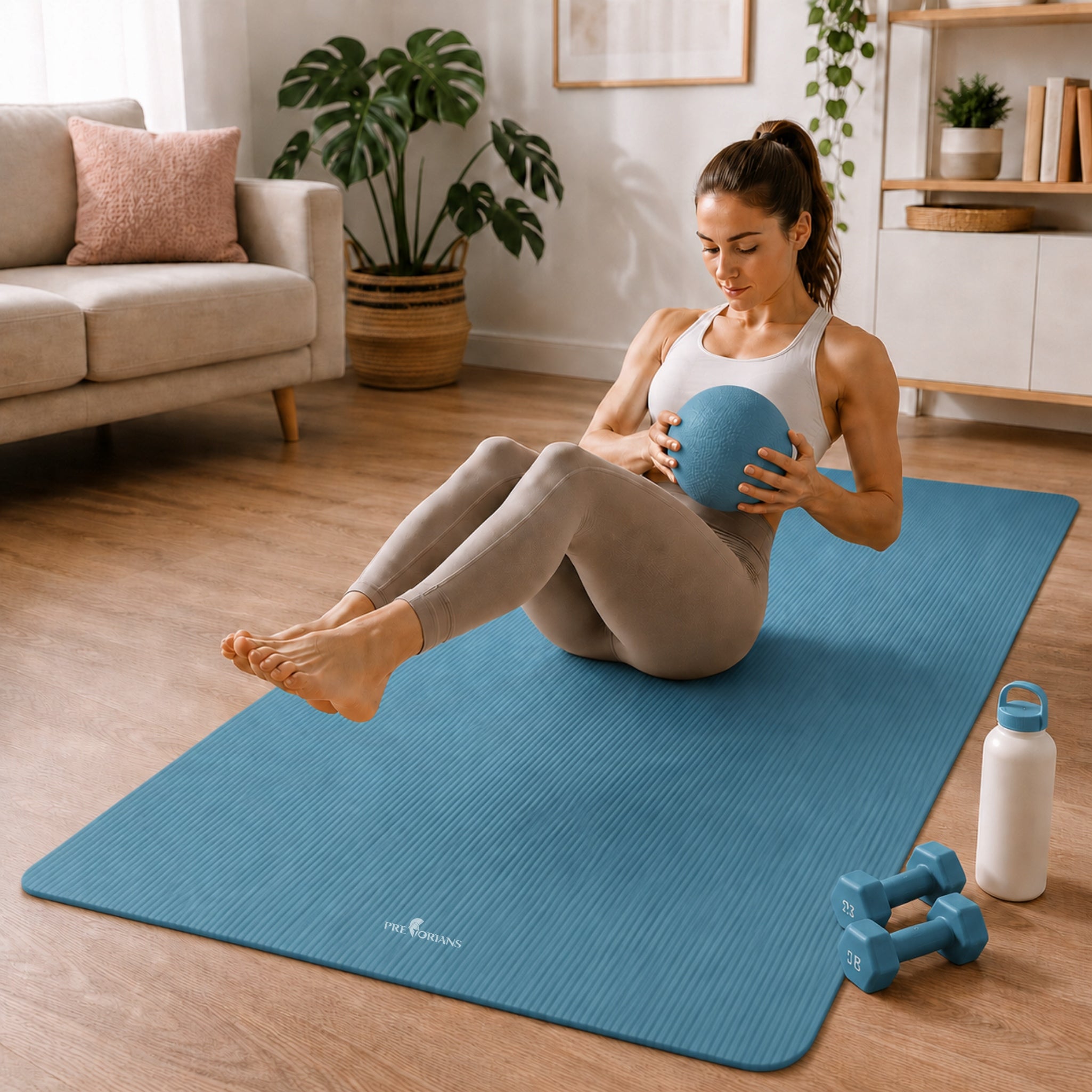 EXERCISE MAT NBR LARGE 190X100CM FOR YOGA GYMNASTIC TRAINING 1,5CM Manufacturer code NBR-04 MATA DO ĆWICZEŃ NIEBIESKA DŁUGA