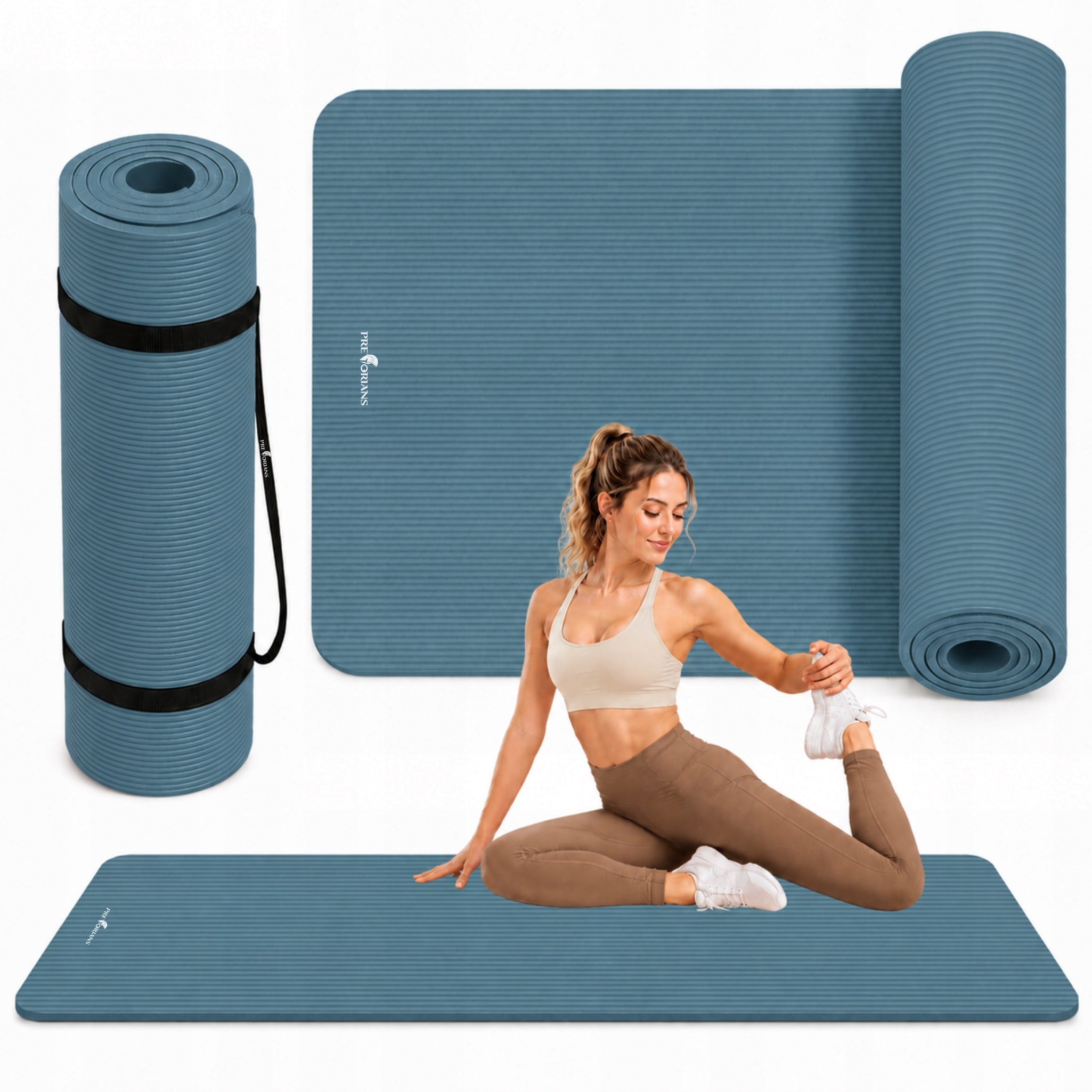 EXERCISE MAT NBR LARGE 190X100CM FOR YOGA GYMNASTIC TRAINING 1,5CM