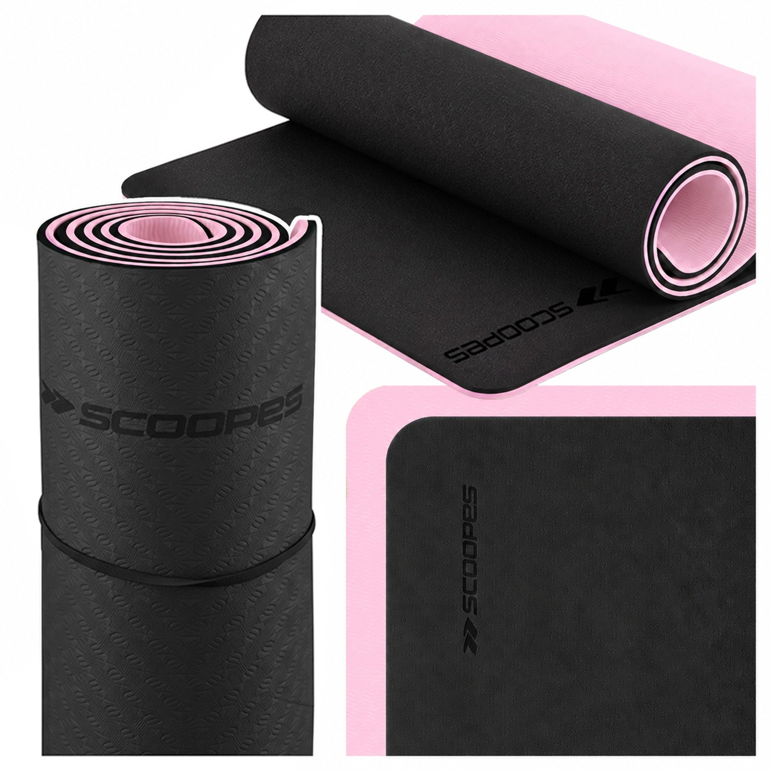 EXERCISE MAT THICK NON-SLIP YOGA FITNESS TPE SOFT LARGE 183x61 CM