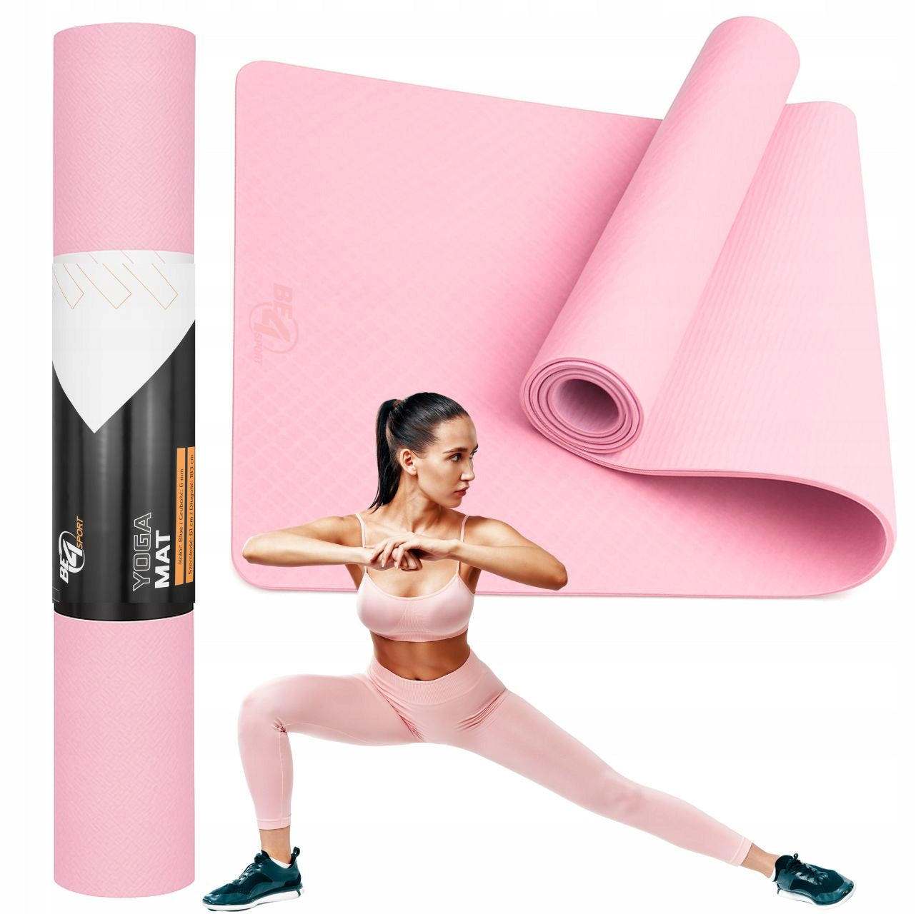 EXERCISE MAT YOGA FITNESS MAT DOUBLE SIDED NON-SLIP 6mm TPE
