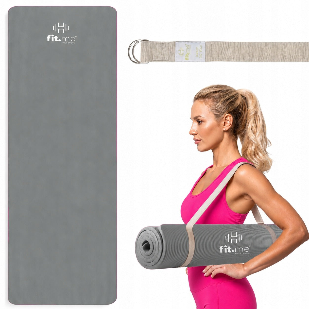 EXERCISE MAT YOGA FITNESS SOFT THICK 1,5 CM NBR MAT LARGE FIT.ME