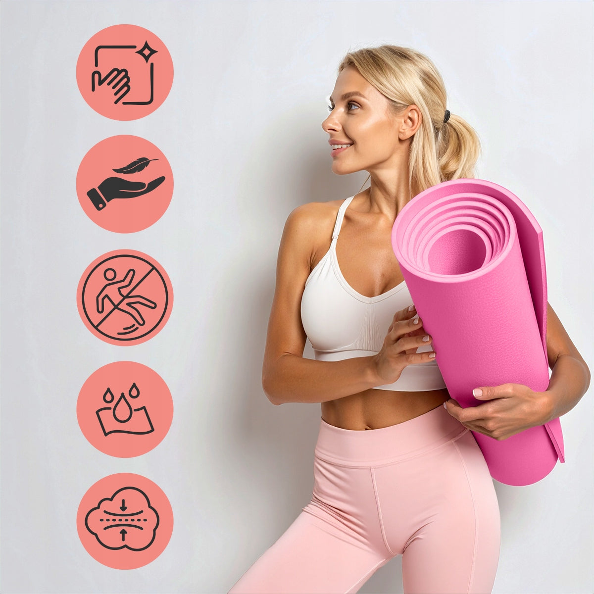 EXERCISE MAT YOGA FITNESS SOFT THICK 1,5 CM NBR TRAINING MAT Manufacturer code FM364