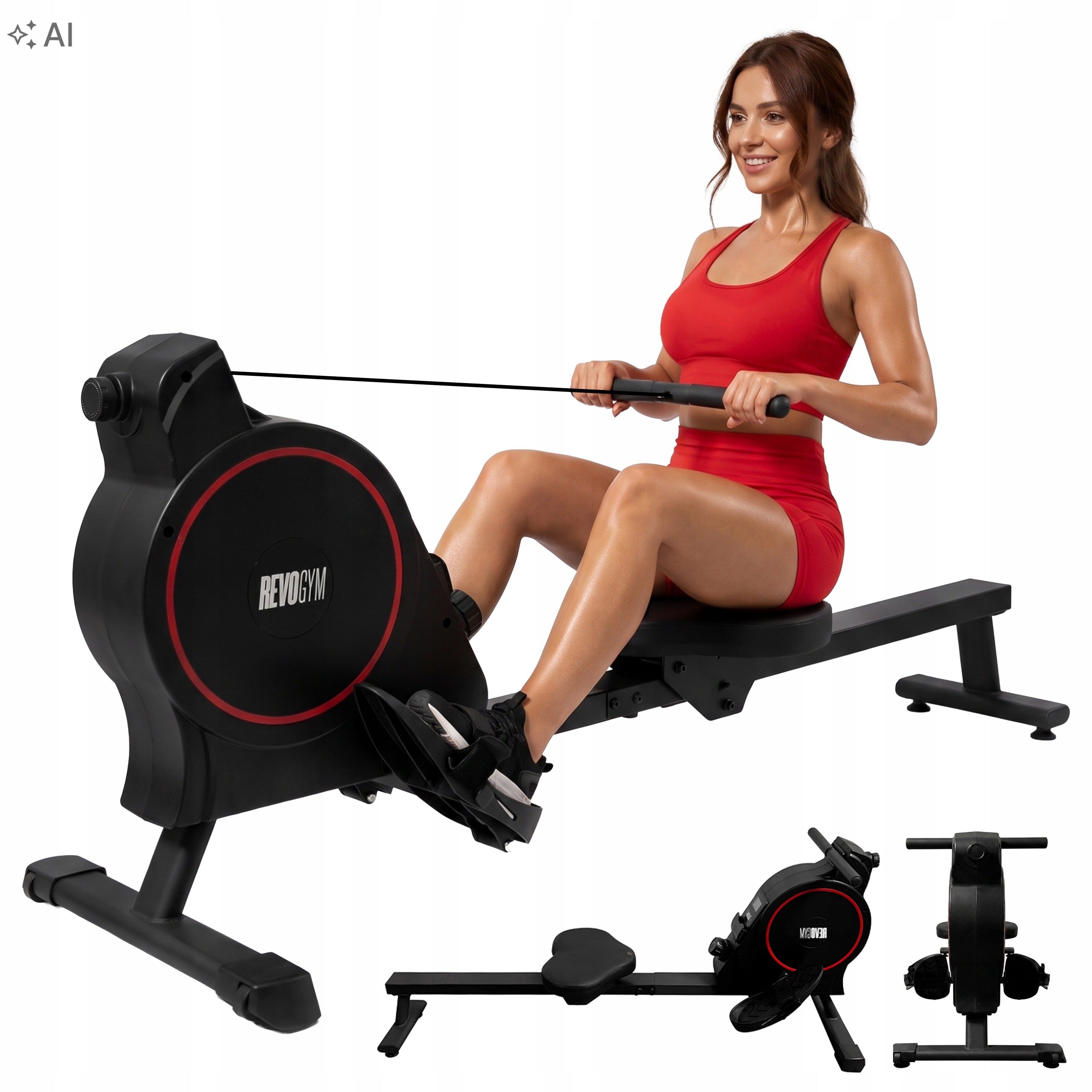 EXERCISE ROWING MACHINE ERGOMETER MAGNETIC RESISTANCE 5 KG ROWING MACHINE LCD