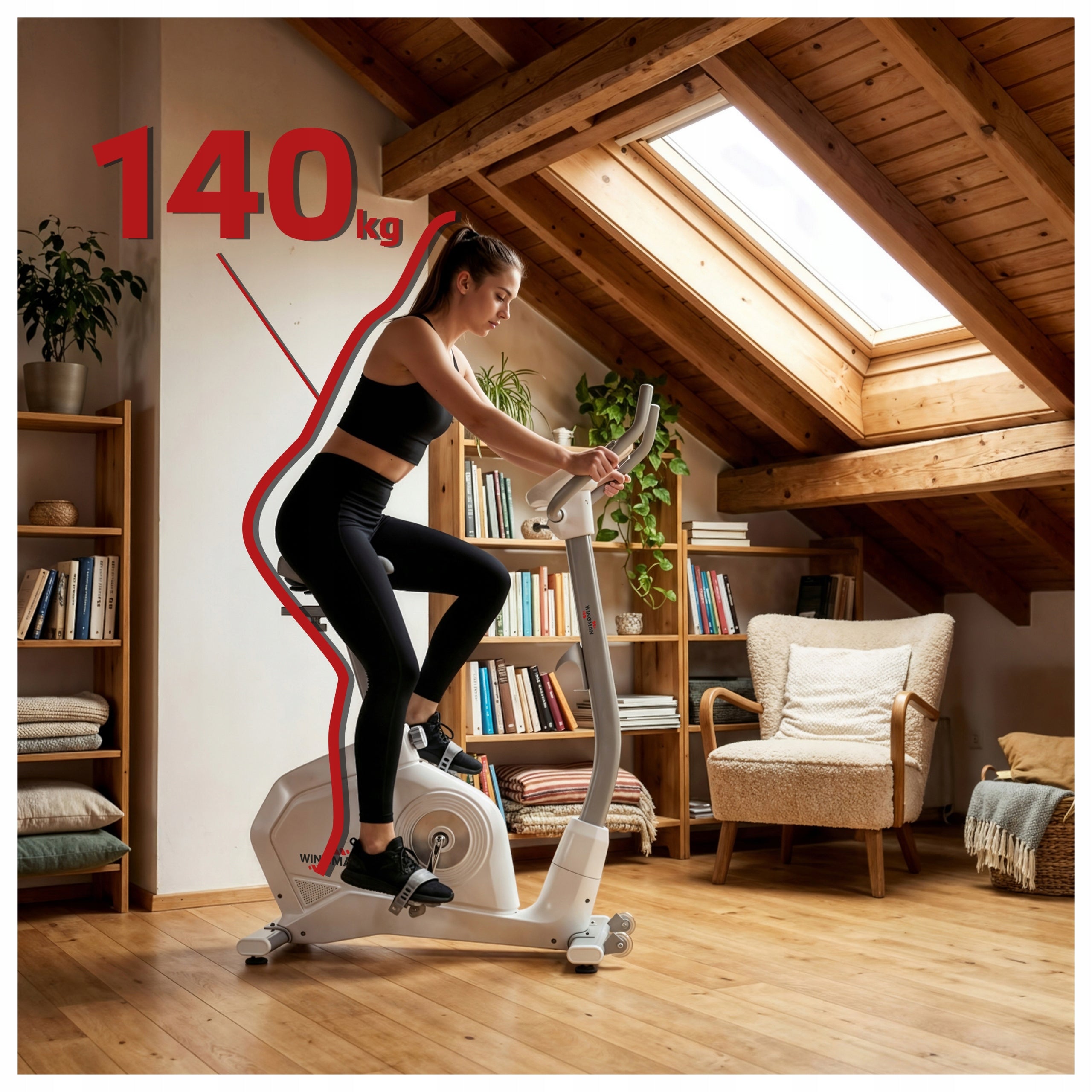 EXERCISE STATIONARY BIKE WINGMAN STX9 PRO | MAGNETIC | WHEEL 9KG Manufacturer code STX9 Pro White