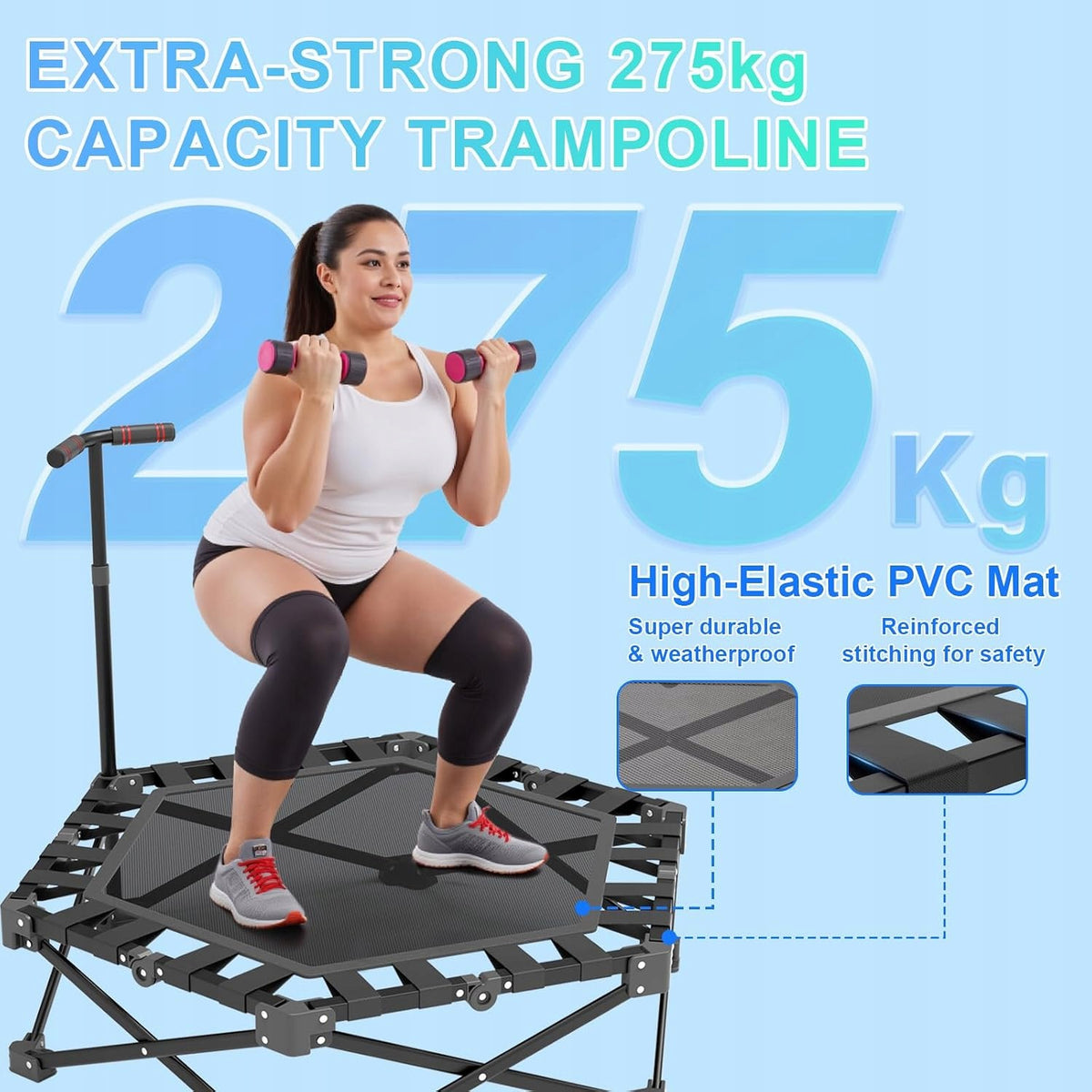 EXERCISE TRAMPOLINE WITH ADJUSTABLE HANDLE 106 CM Brand no brand