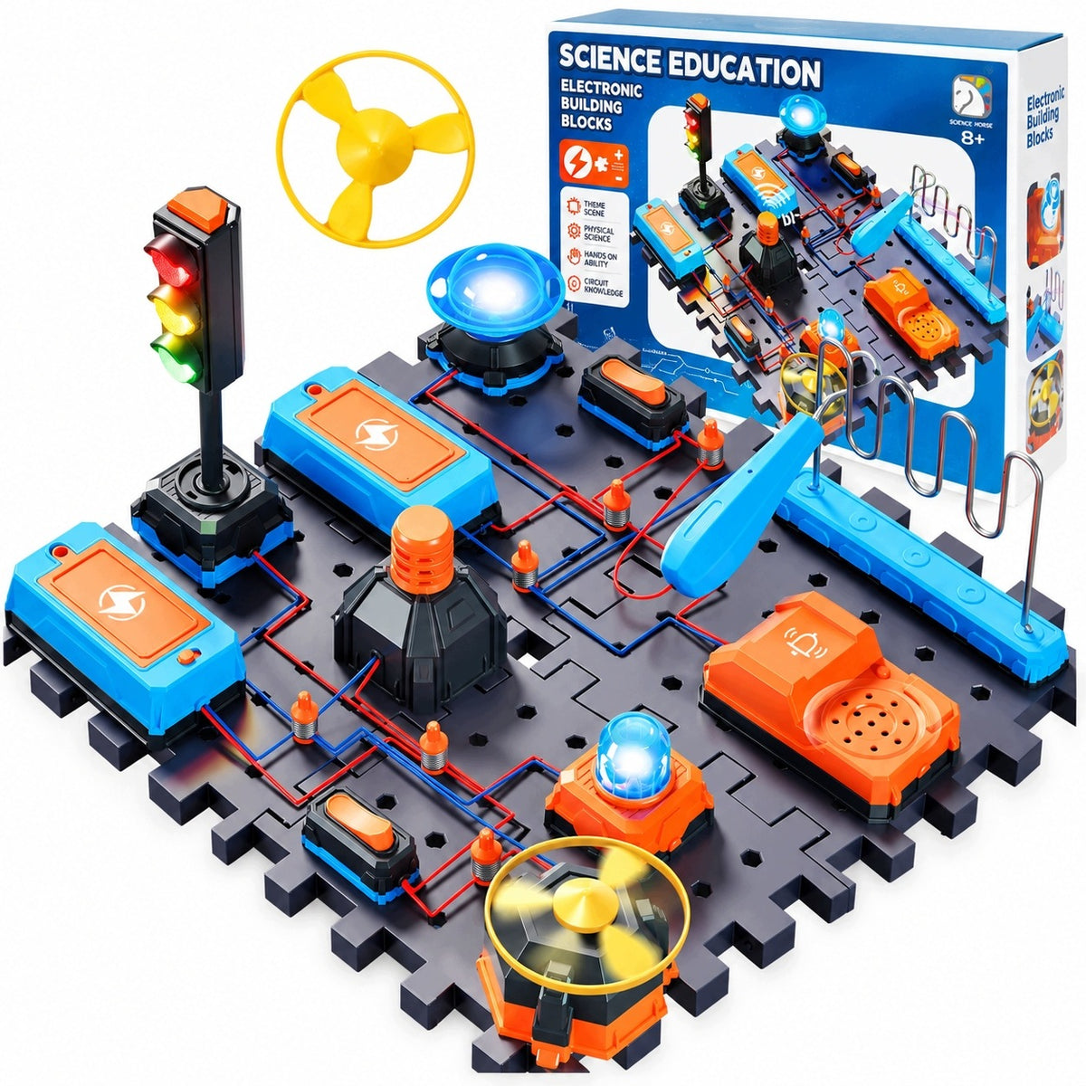 EXPERIMENTAL SET FOR CHILDREN ELECTRONICS SMALL ELECTRICIAN BELL WINDMILL XL Packaging status original