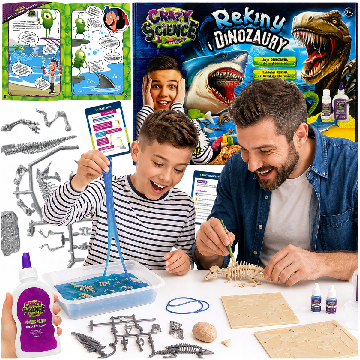 EXPERIMENTAL SET For Boy 6 Year Old Crazy Science Sharks and Dinosaurs