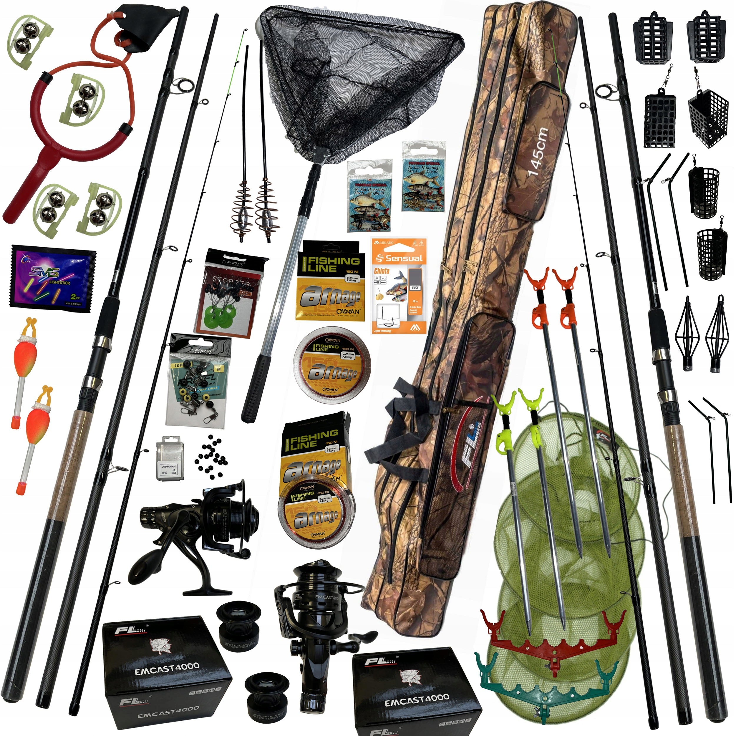 EXTENDED FISHING SET 2x FEEDER rod 2x Reels, Full Equipment