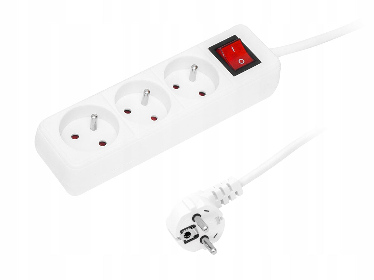 EXTENSION CABLE POWER STRIP THICK CABLE GROUNDING 3 SOCKETS 3 m Packaging status original
