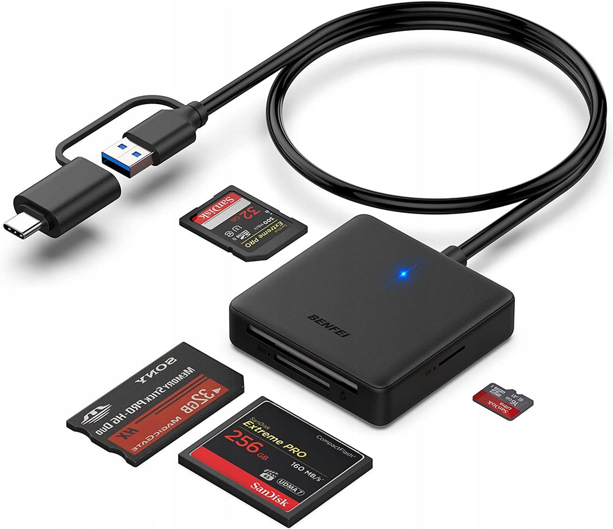 EXTERNAL SD CARD READER MICRO SD CF MS USB C