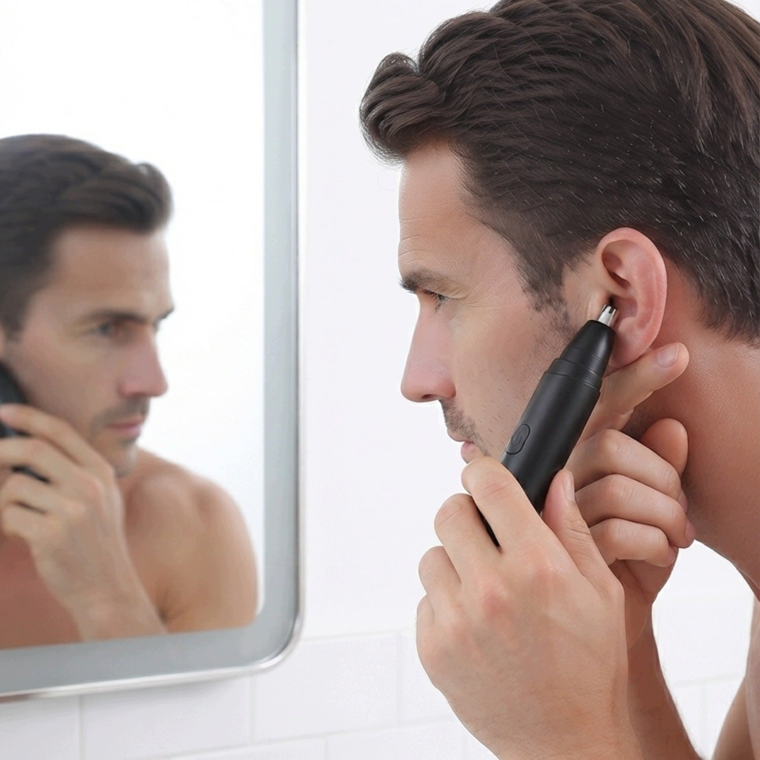 EYEBROW NOSE TRIMMER MULTIFUNCTIONAL USB SHAVER 300mAh + 2x HEADS Packaging status original