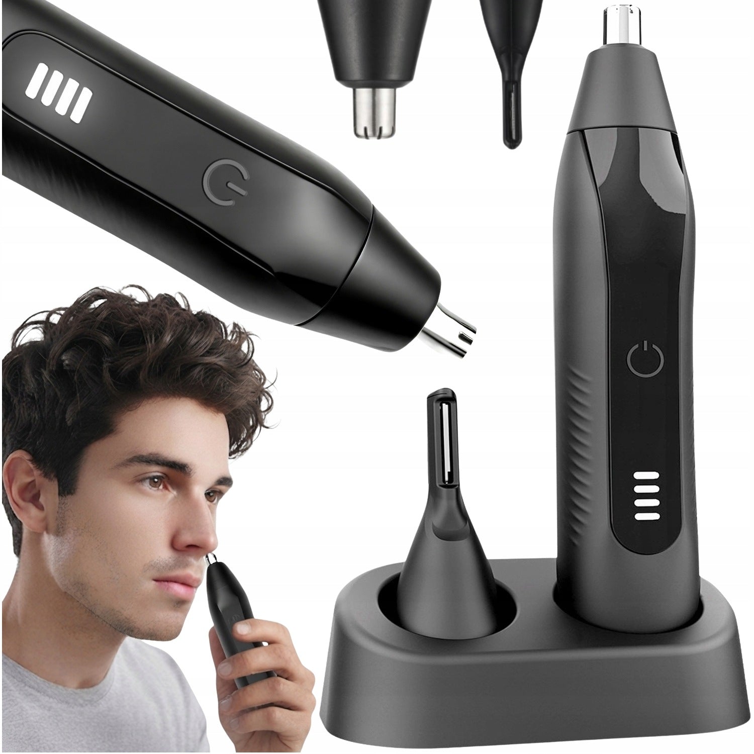 EYEBROW NOSE TRIMMER MULTIFUNCTIONAL USB SHAVER 300mAh + 2x HEADS