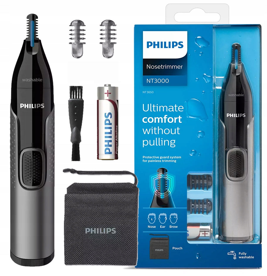 EYEBROW NOSE TRIMMER PHILIPS SHAVER RAZOR + CASE BATTERY