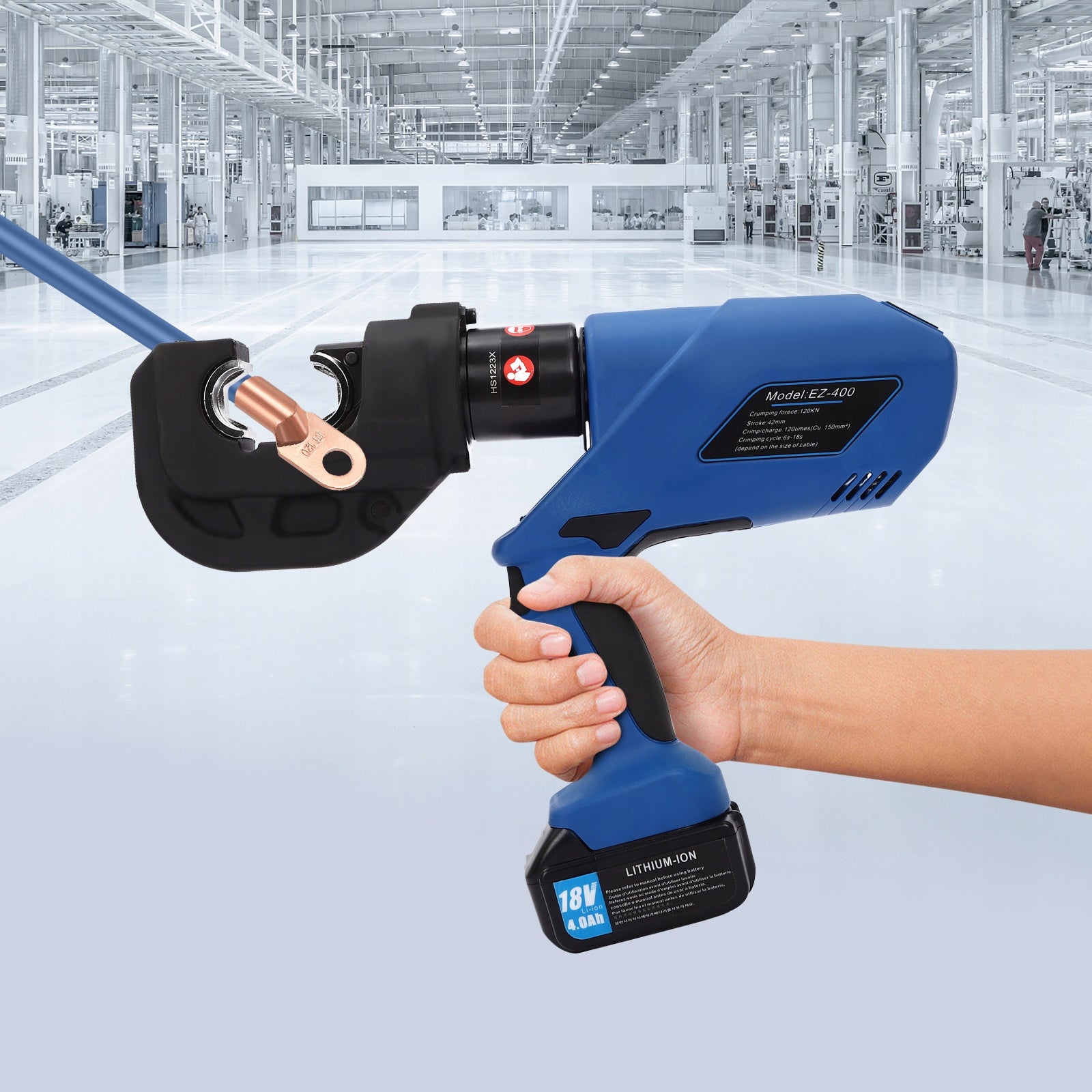 EZ-400 RECHARGEABLE HYDRAULIC CRIMPING PLIER BATTERY POWERED CRIMPING TOOL Packaging status original