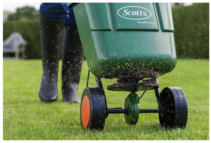 Easy Green Seed Drill On Wheels Scotts 7kg Rotary For Grass Seed Fertilizers Packaging status original