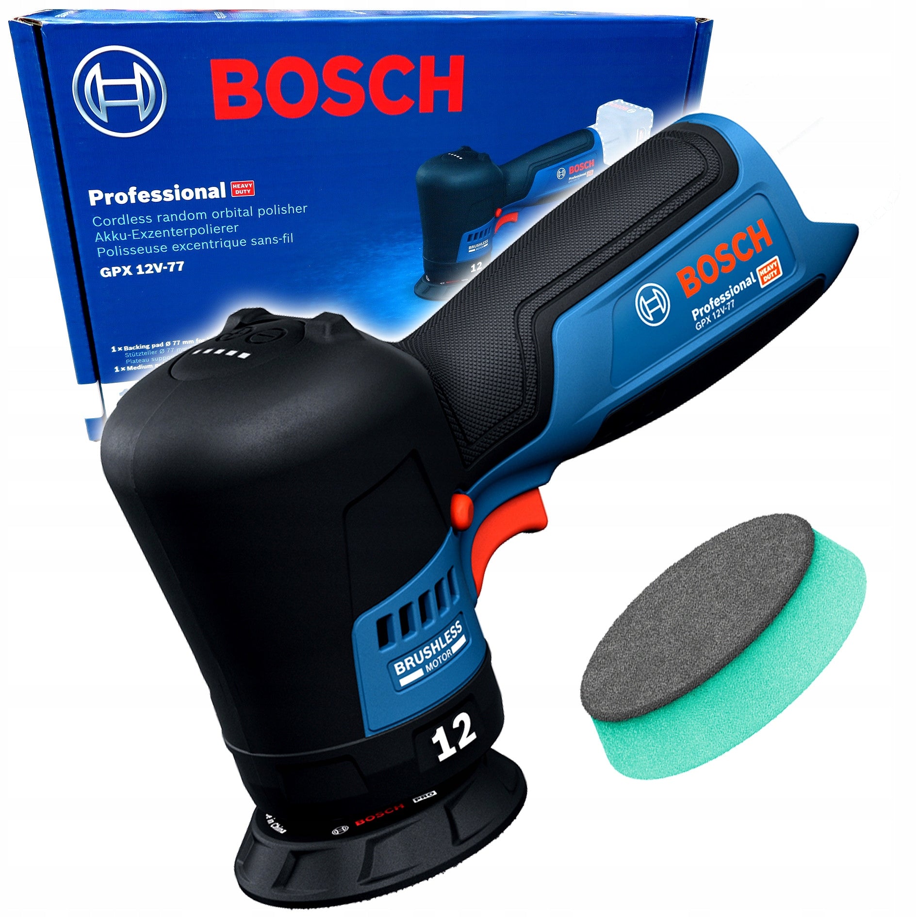 Eccentric cordless polisher 77mm BOSCH GPX 12V-77 06019L4000