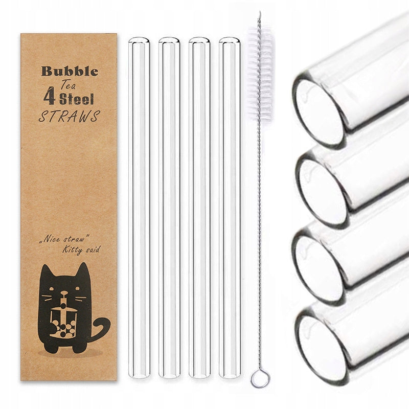 Eco Reusable Eco Glass Tube Straws for Drinking | Bubble Tea