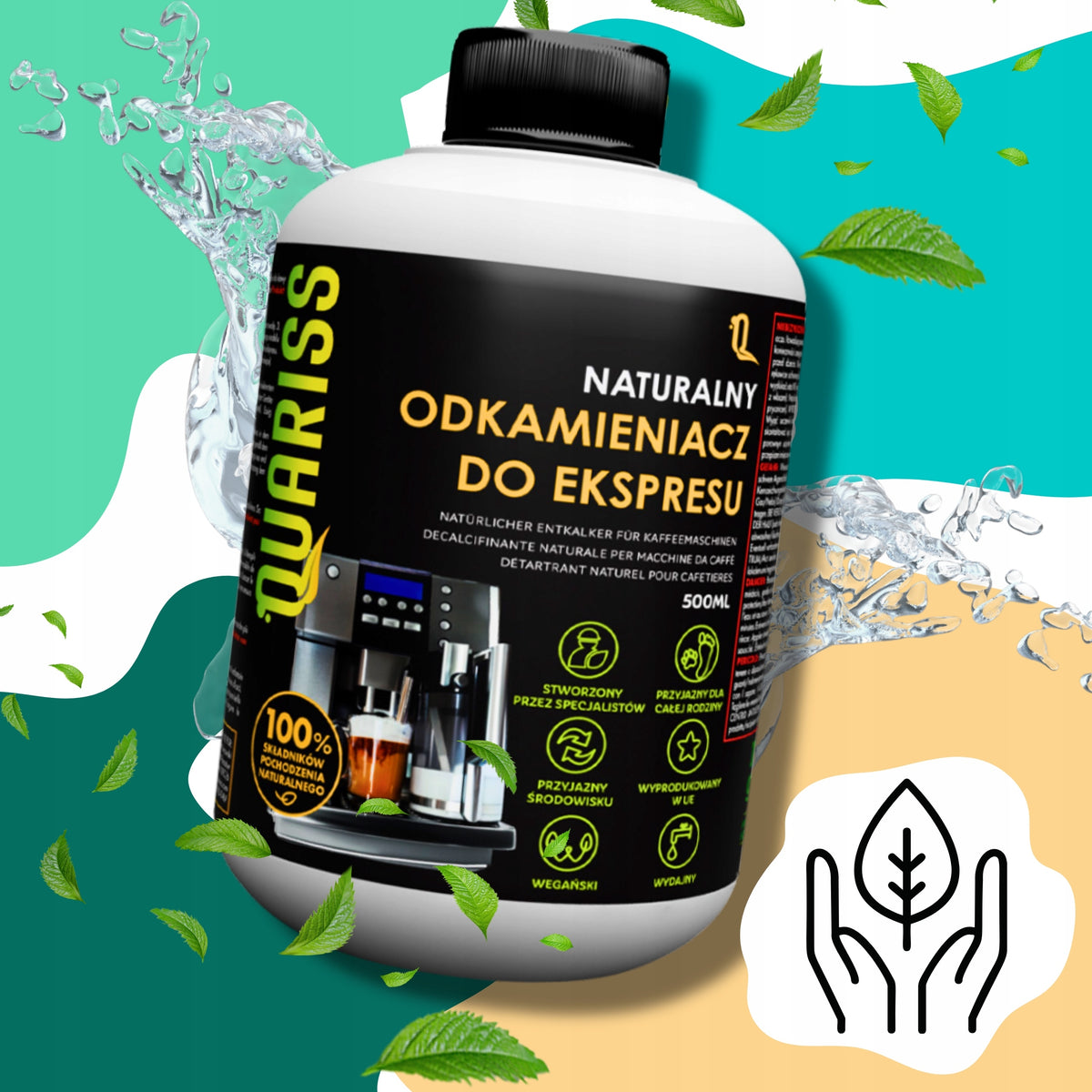 Ecological Descaler of Espresso Machines and Kettles Natural Liquid STRONG 500ml Packaging status original