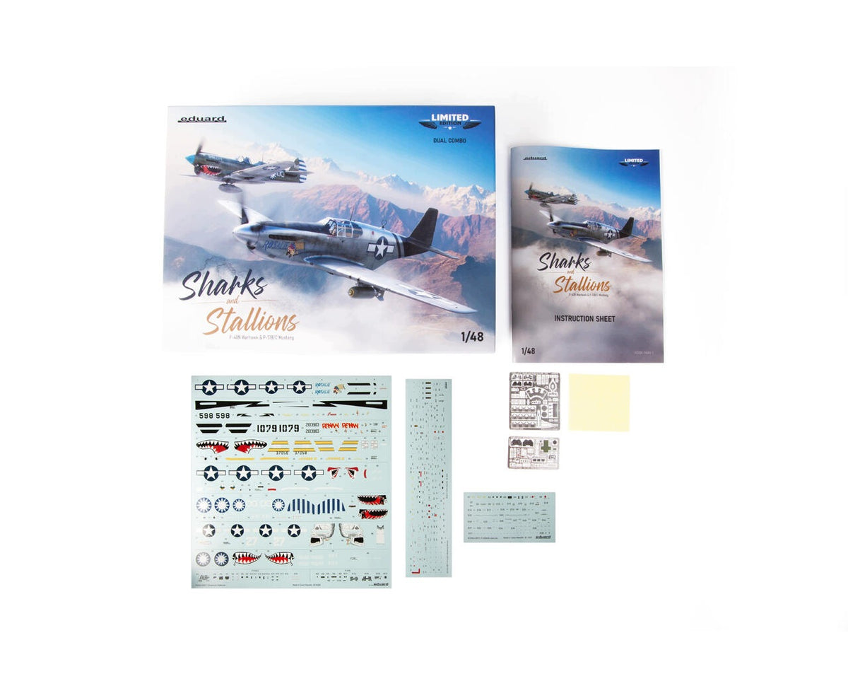 Eduard 11200 1:48 Sharks and Stallions P-40N Warhawk & P-51B/C Mustang Dual Kit Model P-40 P-51