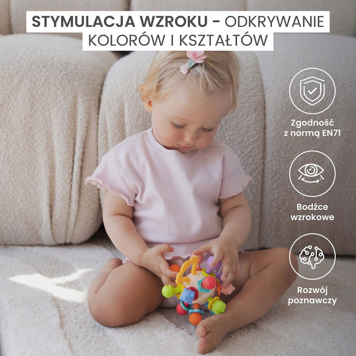 Educational 2in1 Baby Rattle and Teether Teething Toyz Brand Toyz