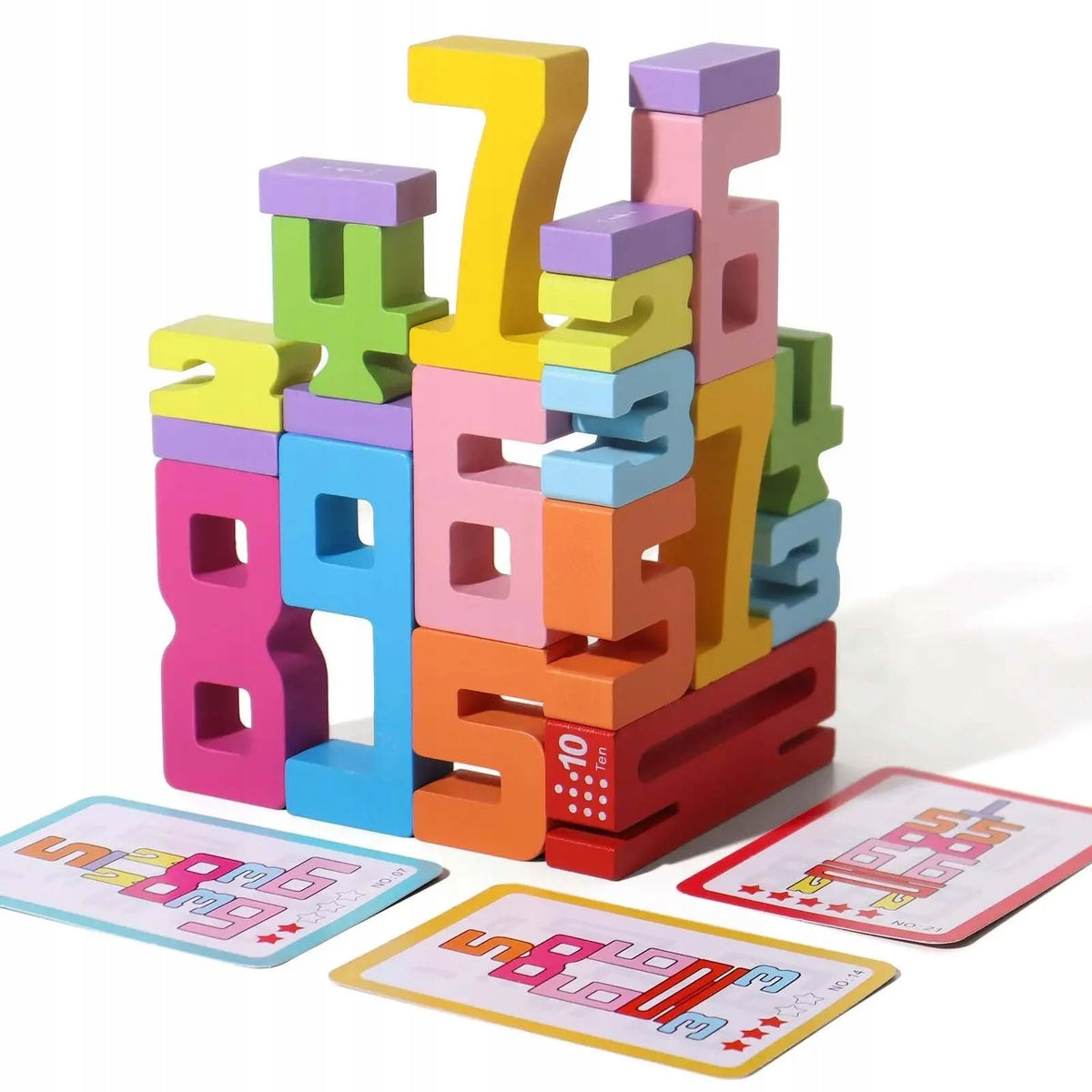 Educational Blocks Wooden Numbers Montessori Learning to Count DORIS
