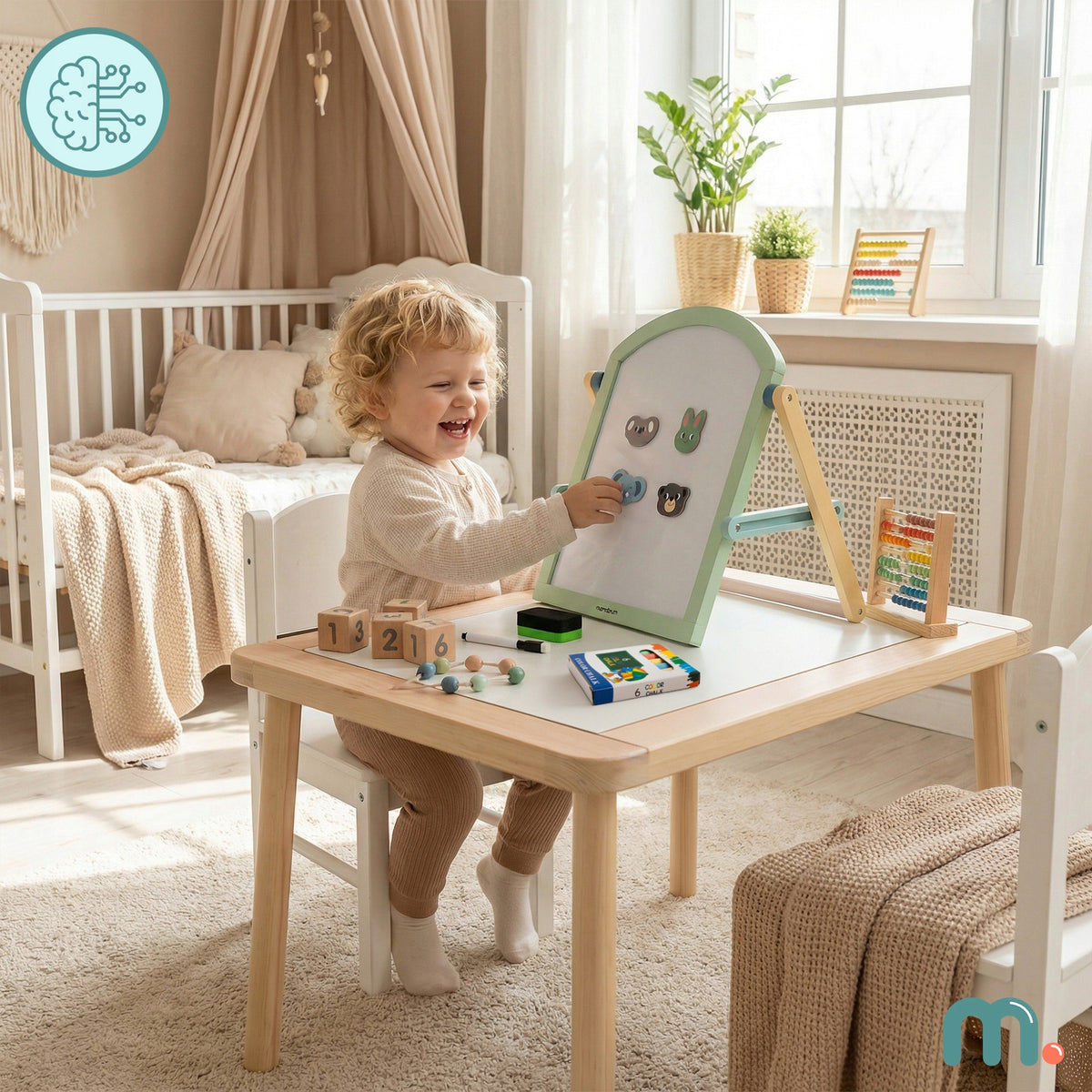 Educational Board for Kids Magnetic Chalk Wooden Manufacturer code MAM286 DOUBLE EASEL