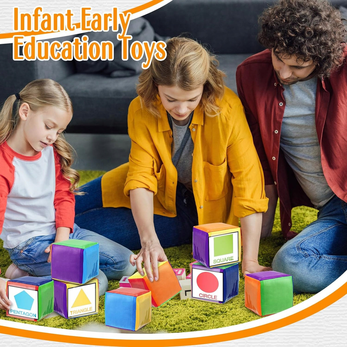 Educational Foam Cube with Pockets 1pcs for Kids 10cm to Play Game Brand AlfaZOO