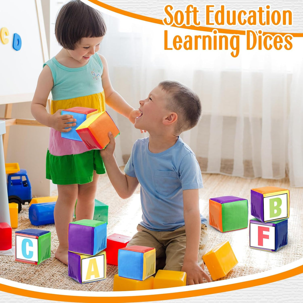 Educational Foam Cube with Pockets 1pcs for Kids 10cm to Play Game Kid's age 2＋ years